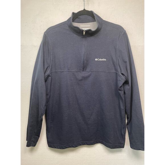 Columbia Omni-Wick Navy 1/4 Zip, Size M, Blue - Picture 1 of 5